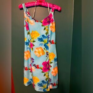 Vintage Dawn Joy tropical floral mini dress